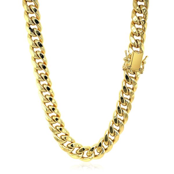 9.15mm 10k Yellow Gold Semi Solid Miami Cuban Chain - Image 3