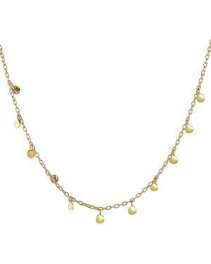 Choker Necklace with Hammered Beads in 14k Yellow Gold