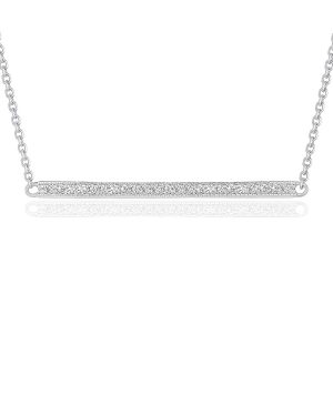 Diamond Bar Pendant in 14k White Gold (1/4 cttw)