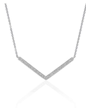 Diamond Chevron Pendant in 14k White Gold (1/3 cttw)