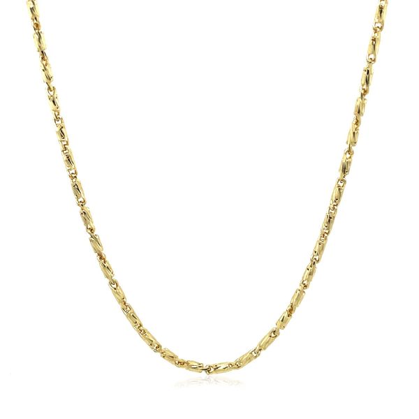 Diamond Cut Fancy Links Pendant Chain in 14k Yellow Gold (1.5mm) - Image 2