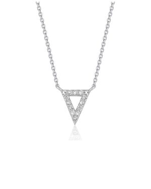 Diamond Inverted Triangle Pendant in 14k White Gold