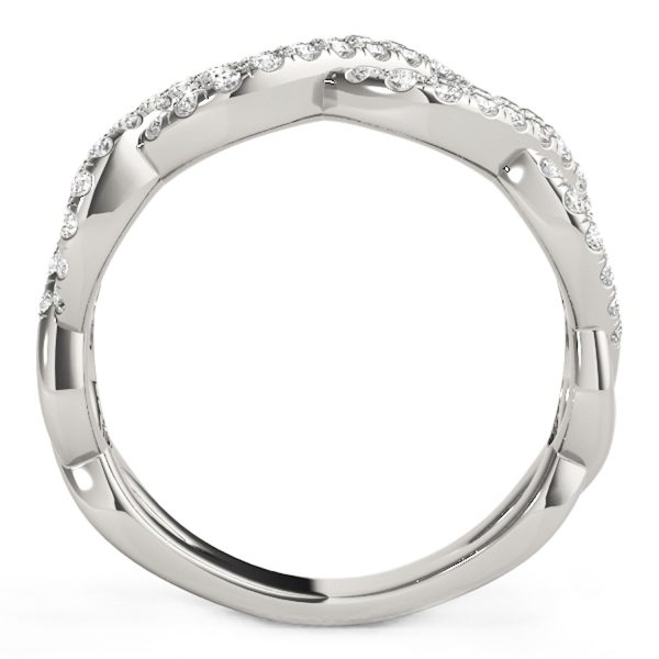 Diamond Studded Interlocking Waves Ring in 14k White Gold (5/8 cttw) - Image 3