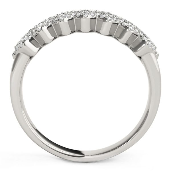 Diamond Studded Wide Multi-Diagonal Pattern Ring in 14k White Gold (5/8 cttw) - Image 3