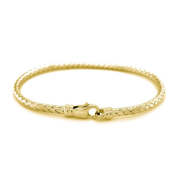 Fancy Weave Bangle in 14k Yellow Gold (3.0mm) - Image 3