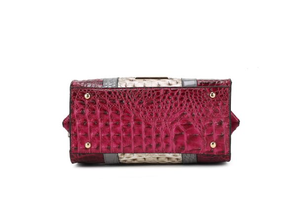 MKF Collection Ember Faux Crocodile-Embossed Vegan Leather Women's Satchel by Mia k - Image 6