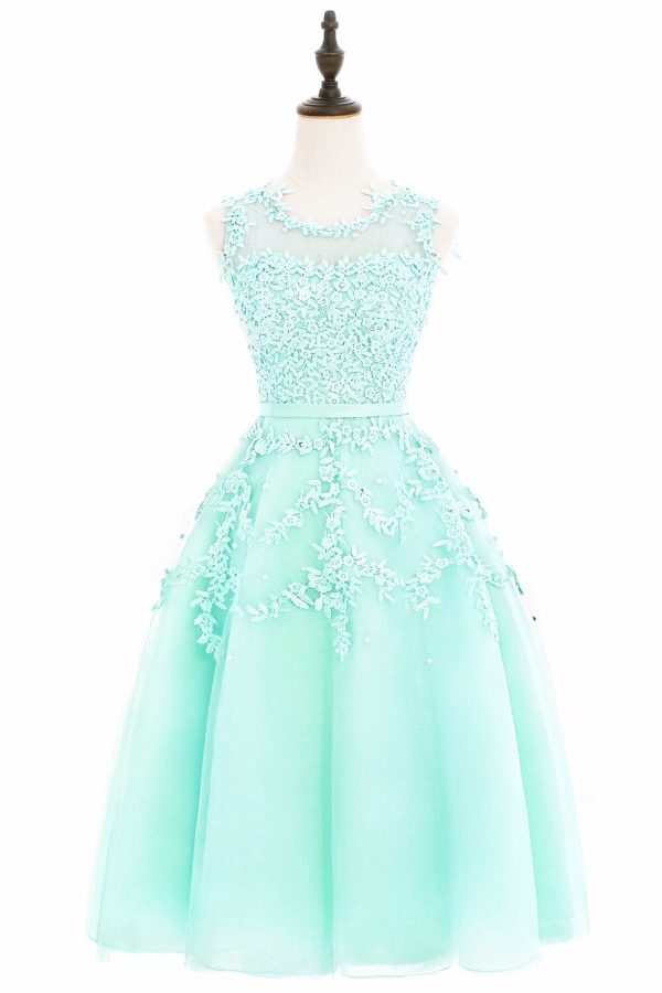 Sleeveless Lace Prom Dresses 13