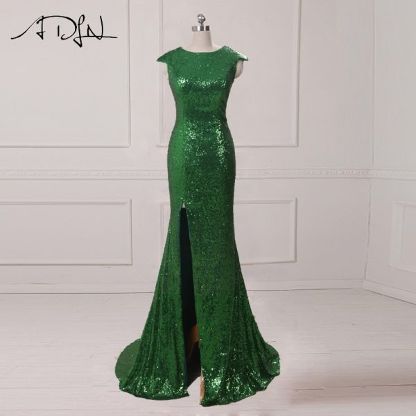 Clearance Sale! Mermaid Evening Dress with Slit Sequin Long Prom Party Gown 2