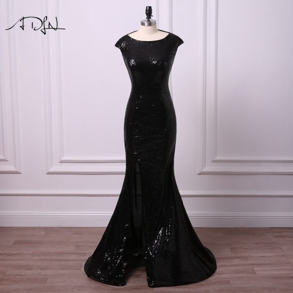 Clearance Sale! Mermaid Evening Dress with Slit Sequin Long Prom Party Gown 5
