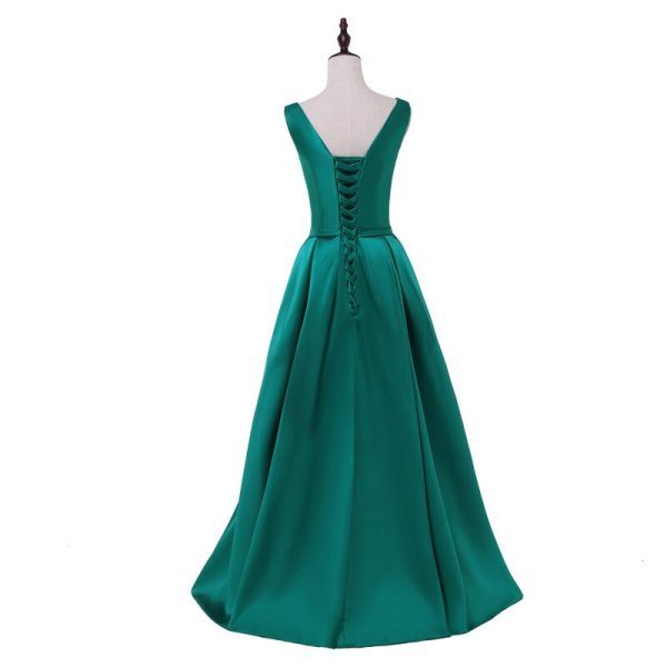 Plus size elegant evening dresses V-opening back prom formal party dress vestidos de festa style dress free shipping 2