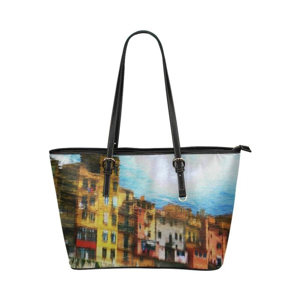 Colorful Architecture Style Shoulder Tote Bag 1