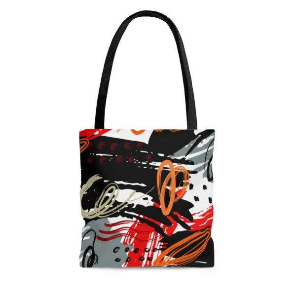 Canvas Tote Bags, Black Red Gray Abstract Style Shoulder Bag 1