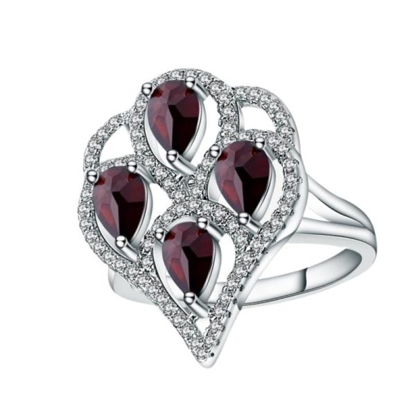 925 Sterling Silver, Black Garnet Vintage Style Gemstone Ring 1