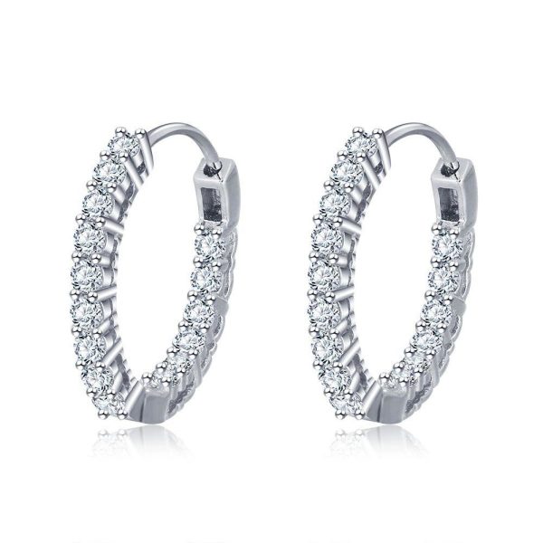 Fine Jewelry, 925 Sterling Silver Hoop Earrings 1