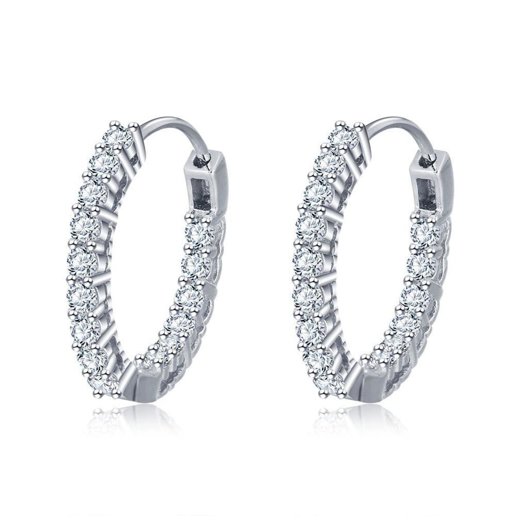 Fine Jewelry, 925 Sterling Silver Hoop Earrings 34