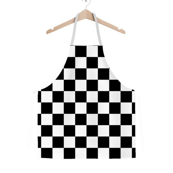Black And White Checker Style Classic Adult Apron 1
