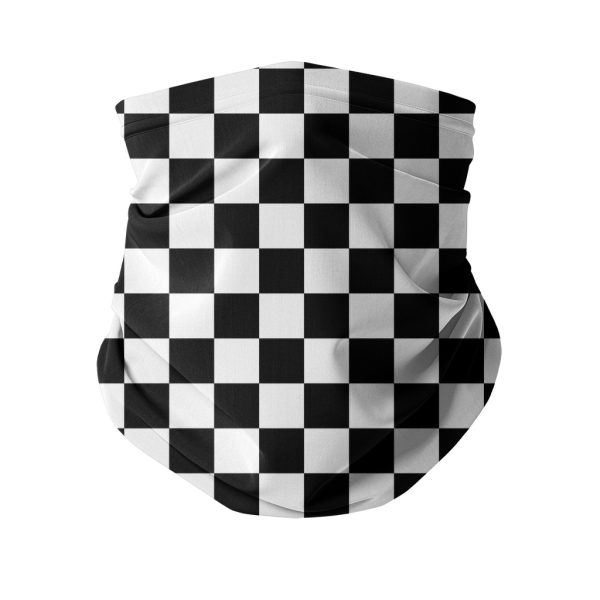 Black And White Checker Style Neck Gaiter 1