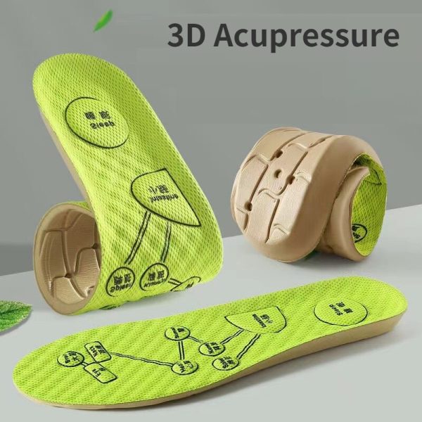 Foot Acupressure Insole Men Women Soft Breathable Sports Cushion Inserts Sweat-absorbing Deodorant Insole Shoe Pads 2