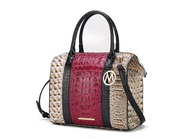MKF Collection Ember Faux Crocodile-Embossed Vegan Leather Women's Satchel by Mia k