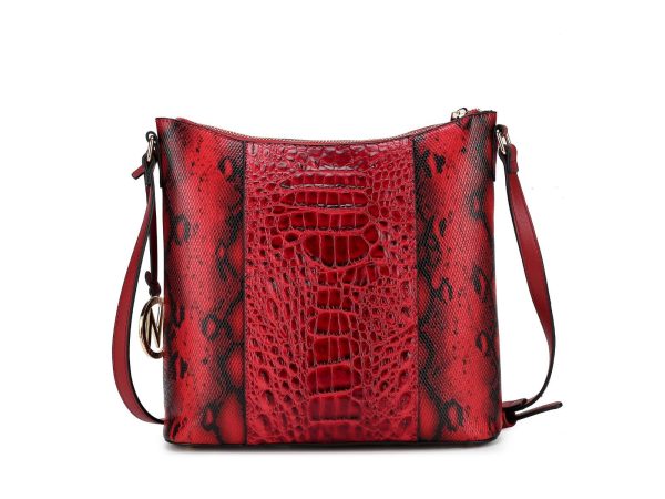 MKF Collection Meline Faux Crocodile and Snake Embossed Vegan Leather Women's Shoulder by Mia k 17