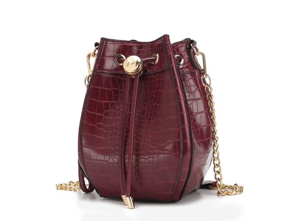 MKF Collection Cassidy Crocodile Embossed Vegan Leather Women's Shoulder Bag by Mia k