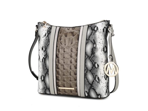 MKF Collection Meline Faux Crocodile and Snake Embossed Vegan Leather Women's Shoulder by Mia k