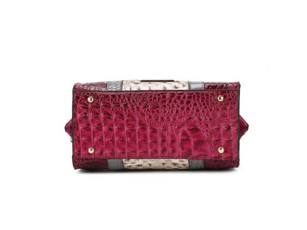 MKF Collection Ember Faux Crocodile-Embossed Vegan Leather Women's Satchel by Mia k 1