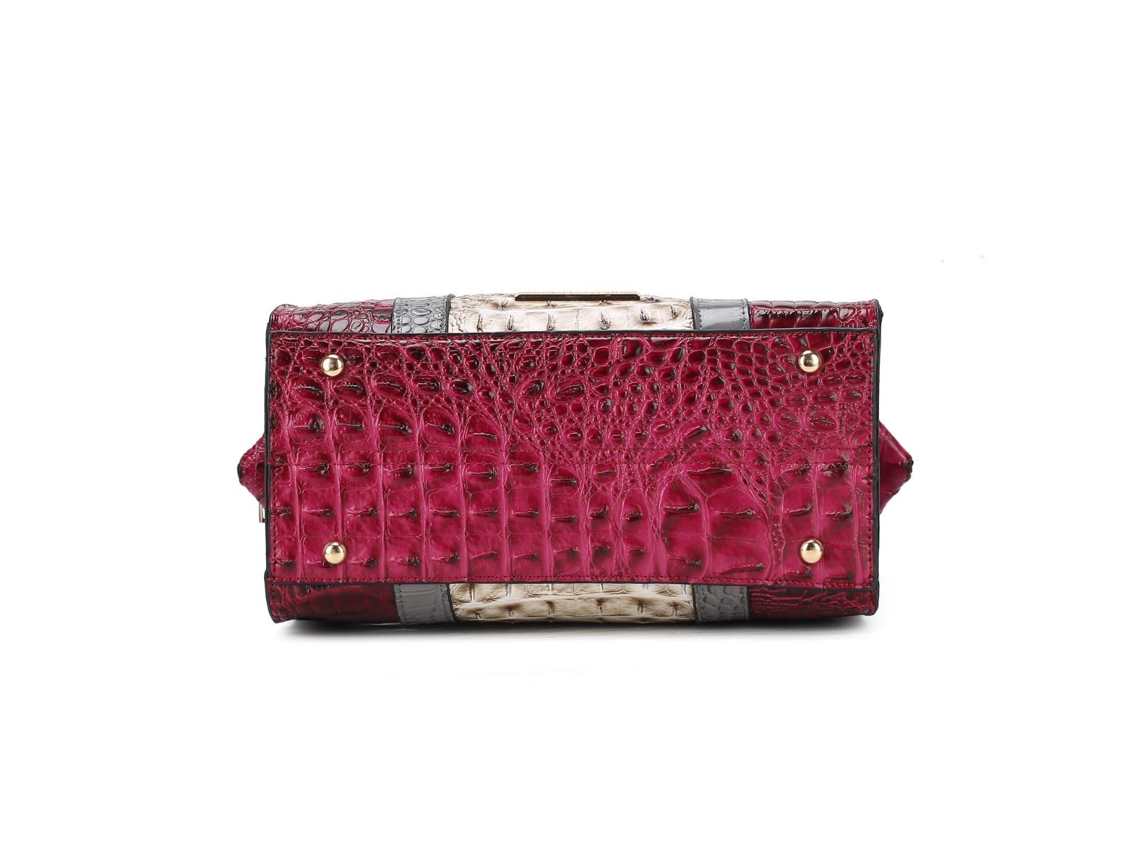 MKF Collection Ember Faux Crocodile-Embossed Vegan Leather Women's Satchel by Mia k 9