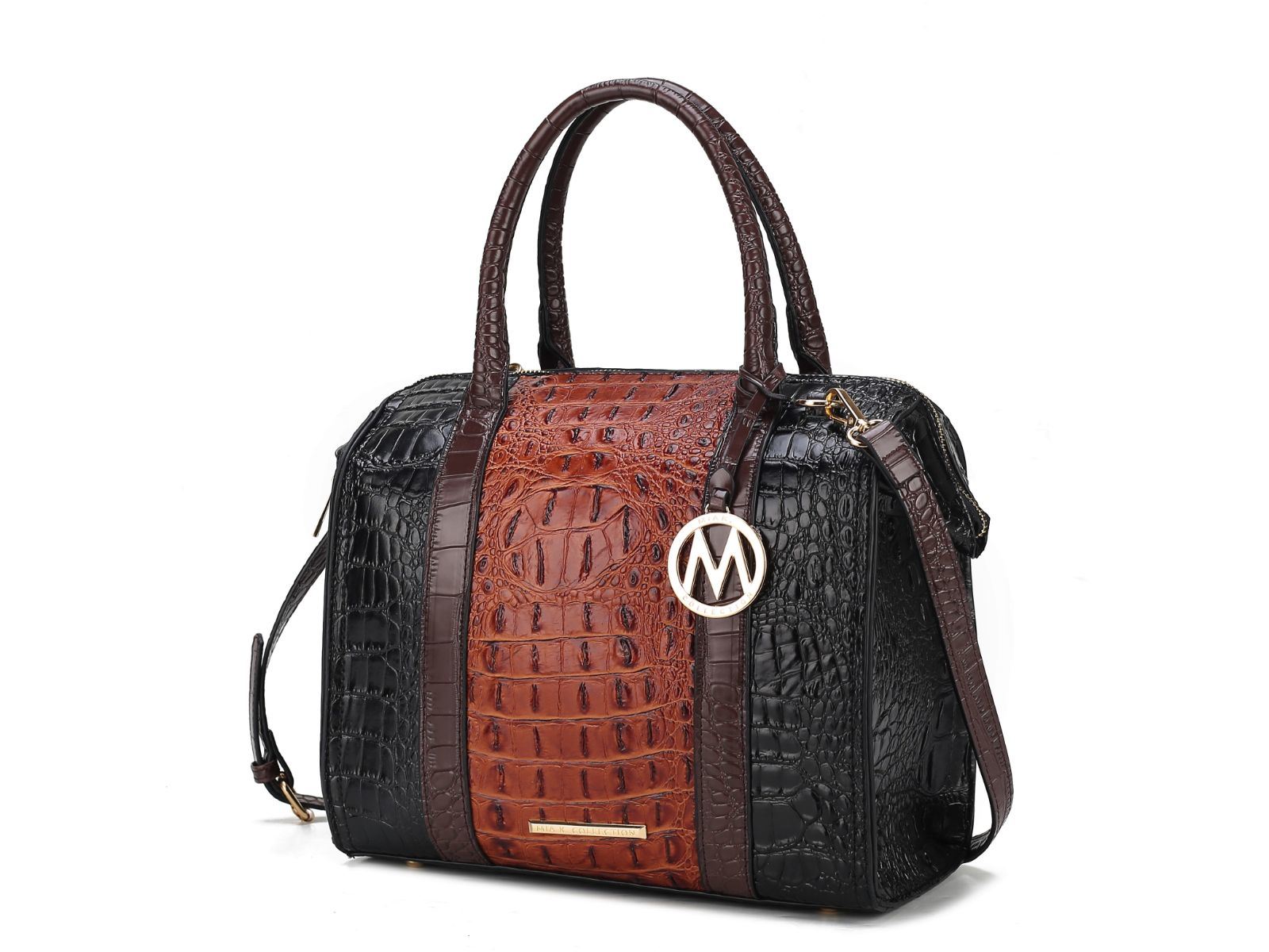 MKF Collection Ember Faux Crocodile-Embossed Vegan Leather Women's Satchel by Mia k