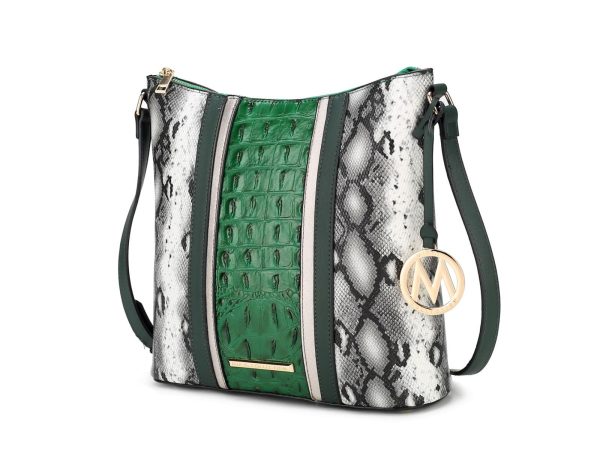 MKF Collection Meline Faux Crocodile and Snake Embossed Vegan Leather Women's Shoulder by Mia k