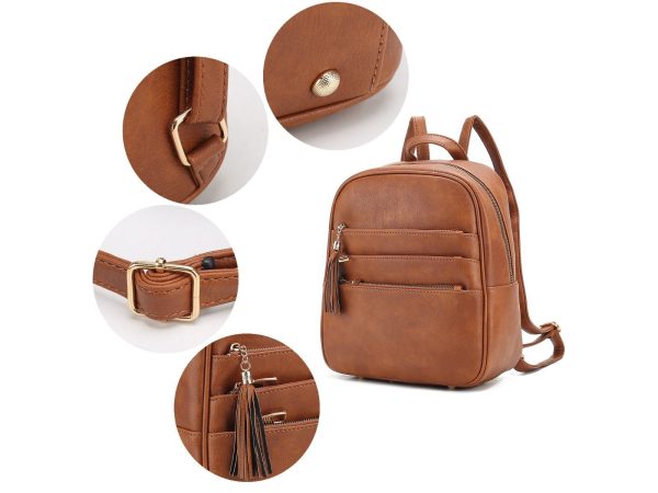 MKF Collection Roxane Vegan Leather Women's Backpack with Mini Backpack and Wristlet Pouch- 3 pieces by Mia k 21