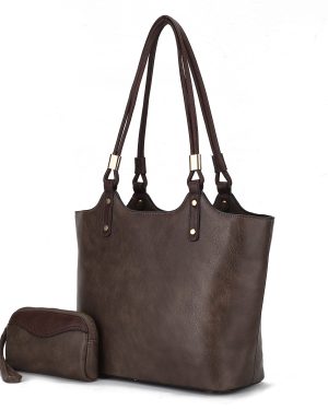 MKF Collection Reyna Tote Handbag with Pouch Vegan Leather Women by Mia k