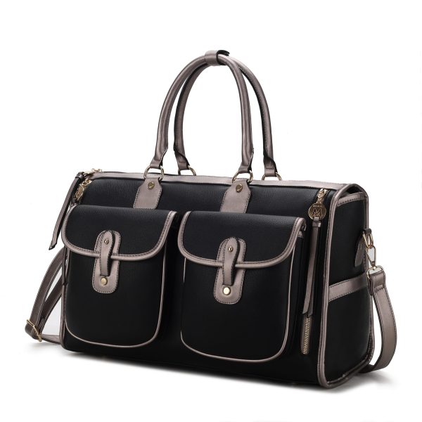 MKF Collection Genevieve Duffle Handbag Color Block Vegan Leather Women by Mia k