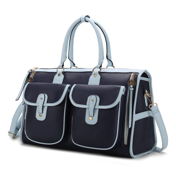 MKF Collection Genevieve Duffle Handbag Color Block Vegan Leather Women by Mia k