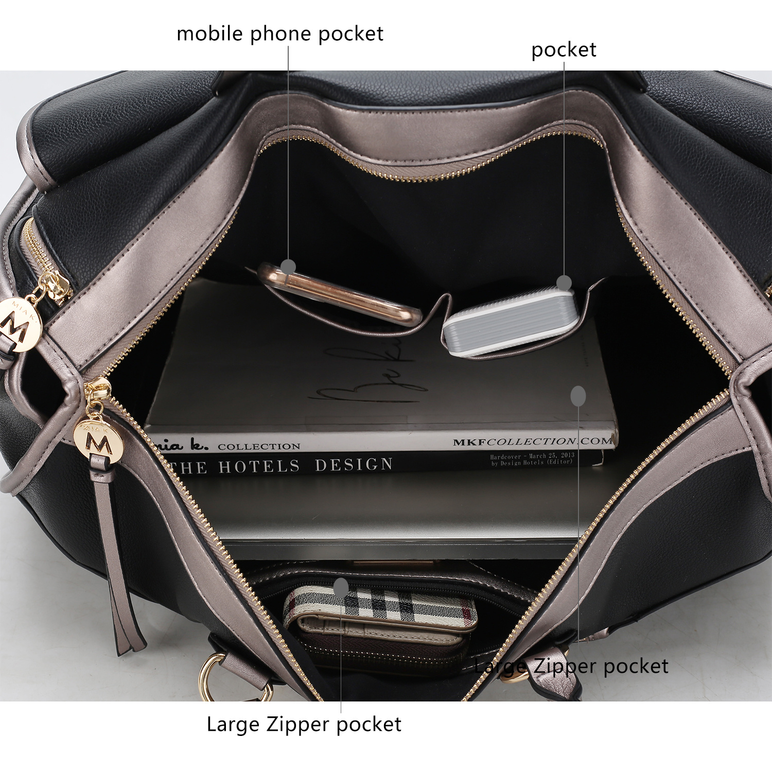 MKF Collection Genevieve Duffle Handbag Color Block Vegan Leather Women by Mia k 20
