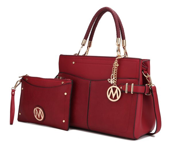 MKF Collection Tenna Satchel Handbag With Wallet Vegan Leather Crossover Womens Purse by Mia k