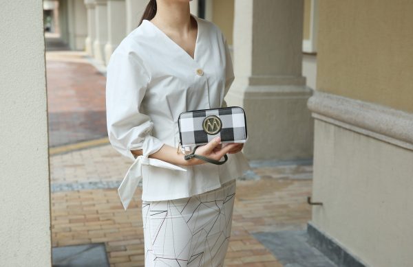 MKF Collection Bonita Checker Tote Handbag & Wallet Set Women by Mia K 13
