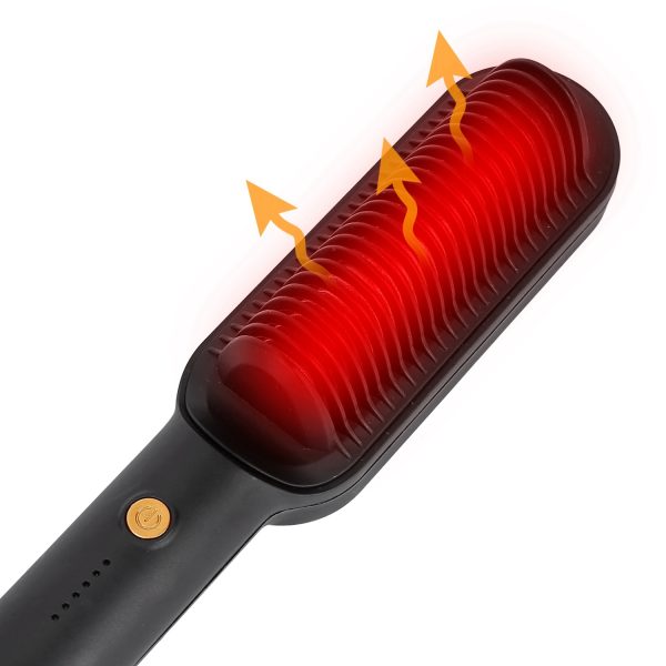 Electric Hair Straightener Brush Straightening Curler Brush Hot Comb 5 Temperature Adjustment 10S Fast Heating 11