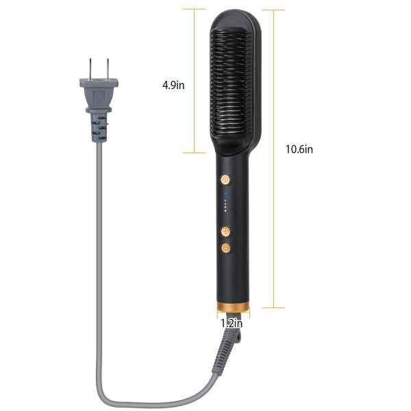 Electric Hair Straightener Brush Straightening Curler Brush Hot Comb 5 Temperature Adjustment 10S Fast Heating 6