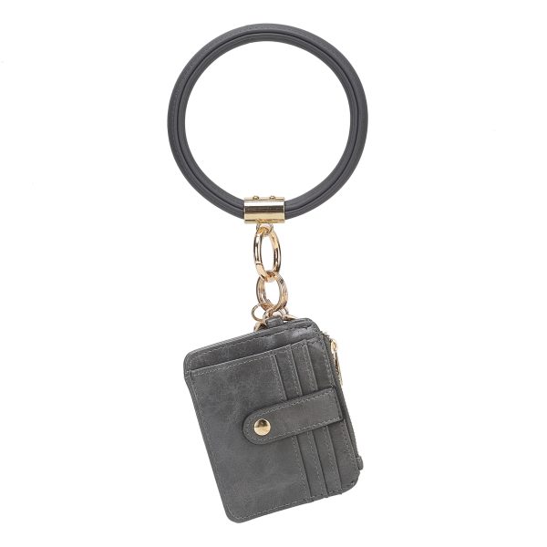 MKF Collection Jordyn Vegan Leather Bracelet Keychain with a Credit Card Holder by Mia k