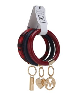 MKF Collection Jasmine Vegan Leather Women Bangle Wristlet Keychain set by Mia K