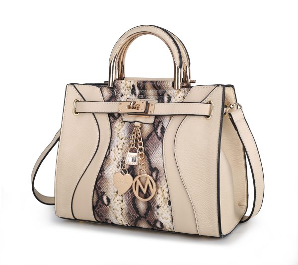 MKF Collection Cassia Snake embossed Vegan Leather Women Satchel Bag by Mia K