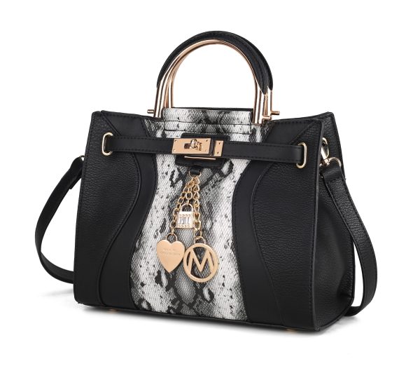 MKF Collection Cassia Snake embossed Vegan Leather Women Satchel Bag by Mia K