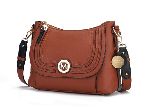 MKF Collection Blake two tone whip stitches Vegan Leather Women Shoulder bag with Wallet by Mia K