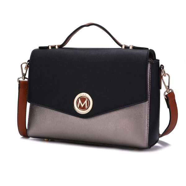 MKF Collection Zayla Color Block Vegan Leather Women Shoulder Handbag by Mia k