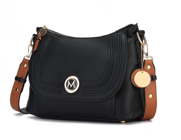 MKF Collection Blake two tone whip stitches Vegan Leather Women Shoulder bag with Wallet by Mia K