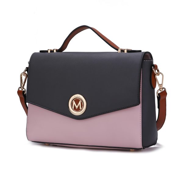 MKF Collection Zayla Color Block Vegan Leather Women Shoulder Handbag by Mia k