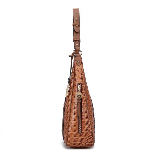 MKF Collection Becket Faux Crocodile Embossed Vegan Leather Women Shoulder Bag by Mia K 1