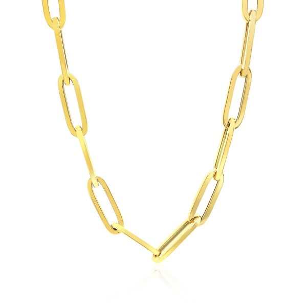 14K Yellow Gold Wide Paperclip Chain (6.1mm) 1