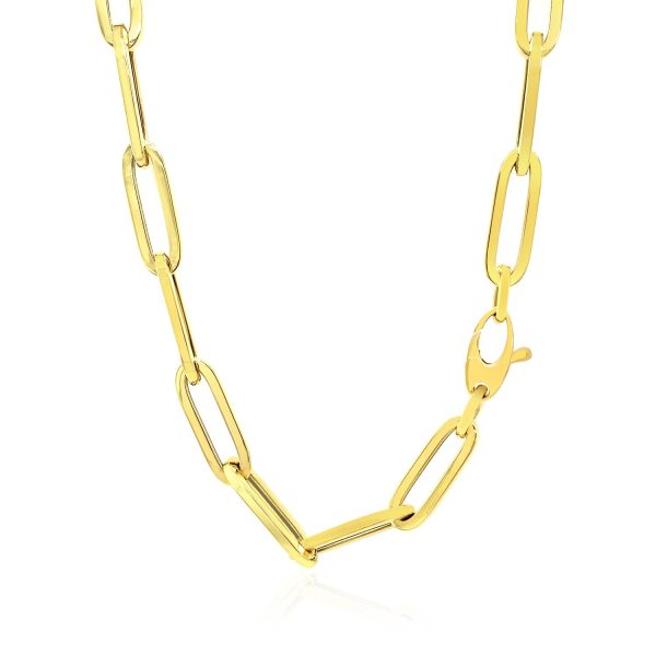 14K Yellow Gold Wide Paperclip Chain (6.1mm) 2